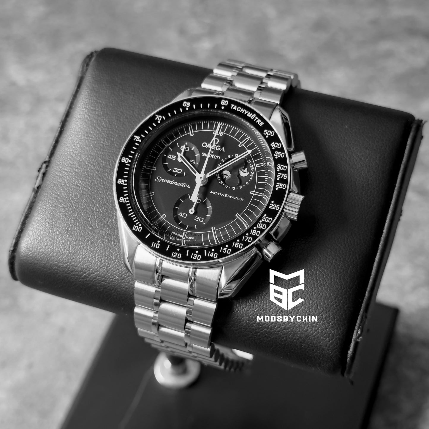 [Original] Omega X Swatch Metal Case Mod (Snoopy Black)