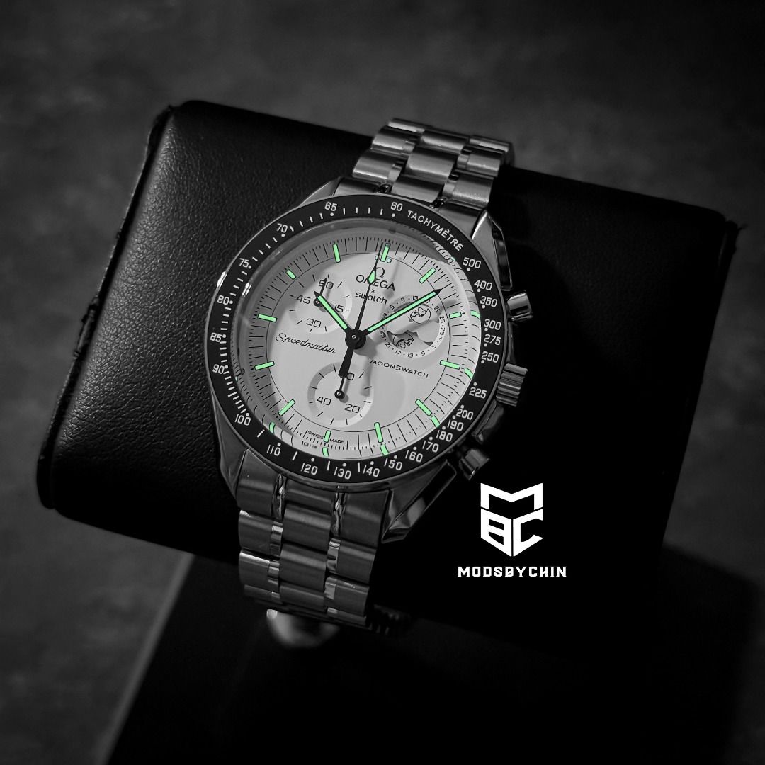 [Original] Omega X Swatch Metal Case Mod (Snoopy White)