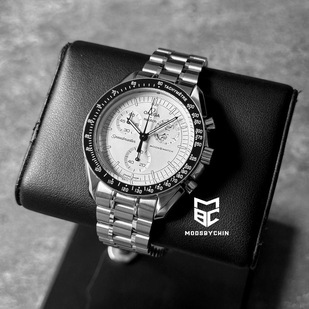 [Original] Omega X Swatch Metal Case Mod (Snoopy White)