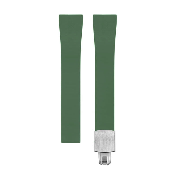 Cut-to-Size CTS FKM Rubber Watch Strap with Deployant Clasp