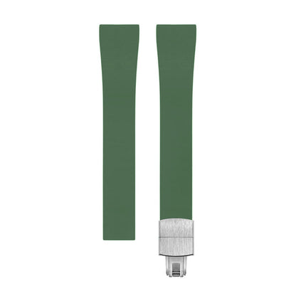 Cut-to-Size CTS FKM Rubber Watch Strap with Deployant Clasp
