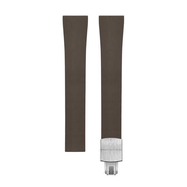 Cut-to-Size CTS FKM Rubber Watch Strap with Deployant Clasp