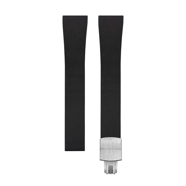 Cut-to-Size CTS FKM Rubber Watch Strap with Deployant Clasp