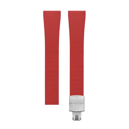 Cut-to-Size CTS FKM Rubber Watch Strap with Deployant Clasp