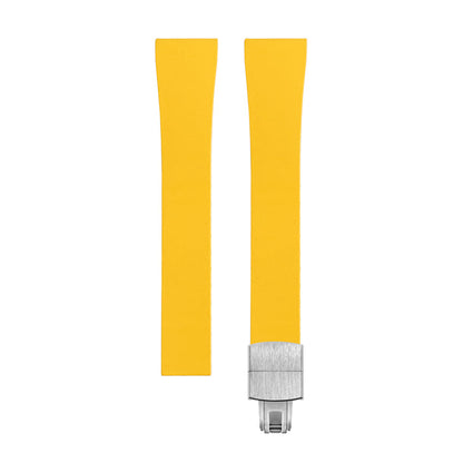 Cut-to-Size CTS FKM Rubber Watch Strap with Deployant Clasp