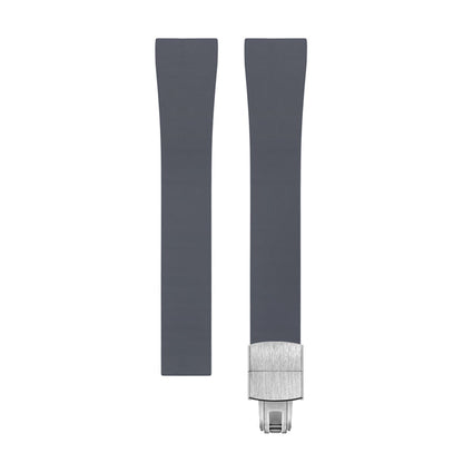 Cut-to-Size CTS FKM Rubber Watch Strap with Deployant Clasp