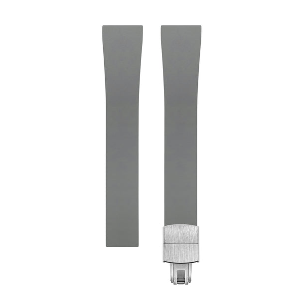 Cut-to-Size CTS FKM Rubber Watch Strap with Deployant Clasp